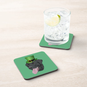 St. Patrick's Day Black Labrador Coaster
