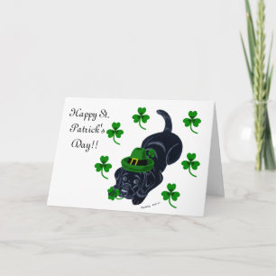 St. Patrick's Day Black Labrador Puppy Card