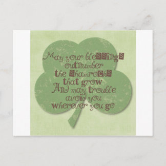 St. Patricks Day Blessing Postcard