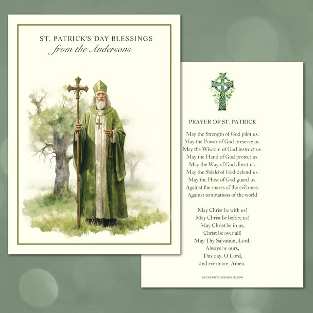 St. Patricks Day Blessing Prayer Celtic Cross  Thank You Card (Creator Uploaded)