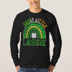 St Patricks Day Boho Leopard Rainbow Sassy Little  T-Shirt