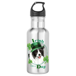St. Patrick's Day Border Collie 532 Ml Water Bottle