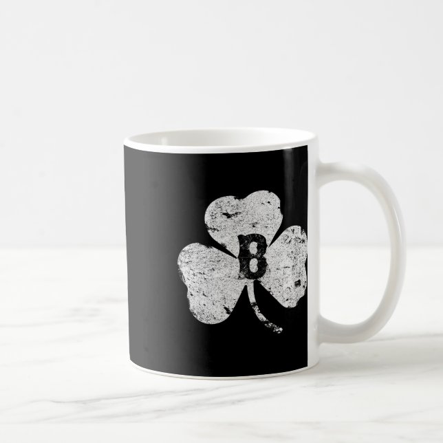 St. Patricks Day Boston Distressed Irish Shamrock  Coffee Mug (Right)