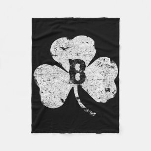 St. Patricks Day Boston Distressed Irish Shamrock Fleece Blanket