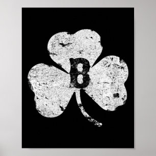 St. Patricks Day Boston Distressed Irish Shamrock Poster