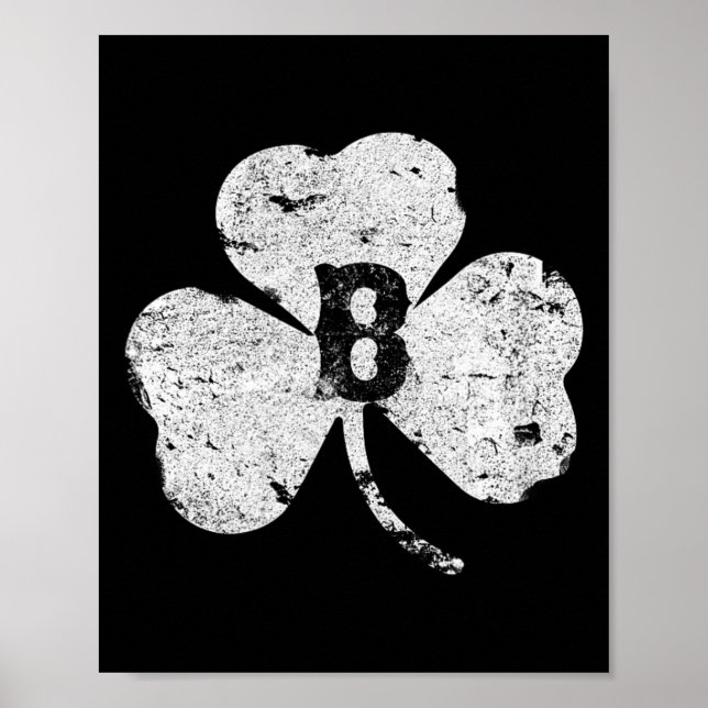 St. Patricks Day Boston Distressed Irish Shamrock  Poster (Front)