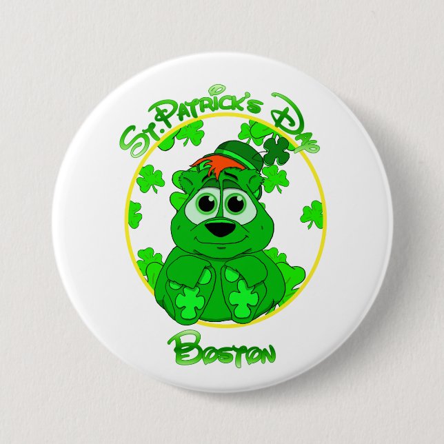 St Patrick's Day Boston feat Lil Clover 7.5 Cm Round Badge (Front)
