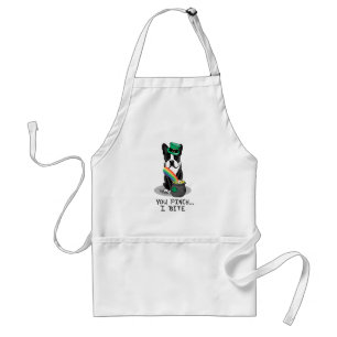 St. Patrick's Day Boston Terrier Dog (black) Cute Standard Apron