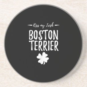 St Patricks Day Boston Terrier Dog Mum Funny Irish Coaster