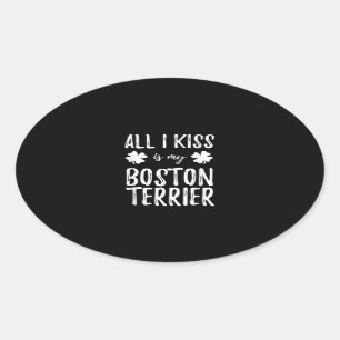 St Patricks Day Boston Terrier Dog Mum Funny Irish Oval Sticker