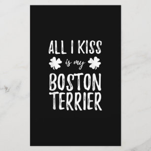 St Patricks Day Boston Terrier Dog Mum Funny Irish Stationery