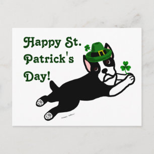 St. Patrick's Day Boston Terrier Postcard