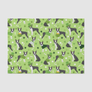 St. Patrick's Day Boston Terrier Tissue Paper