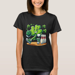 St Patrick's Day Bowling Boys Girls Cute Shamrock  T-Shirt