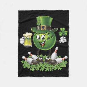 St. Patrick's Day Bowling Drinking Beer Lover Play Fleece Blanket