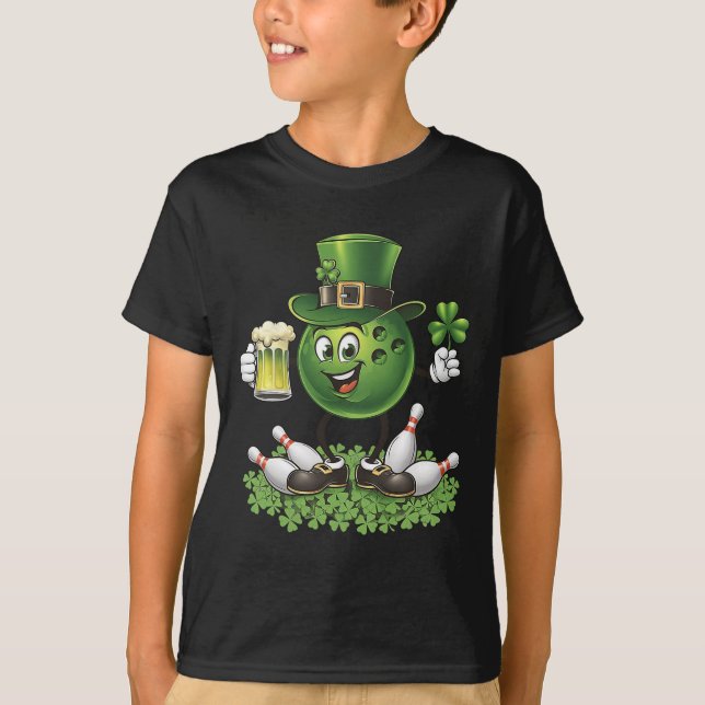 St. Patrick's Day Bowling Drinking Beer Lover Play T-Shirt (Front)