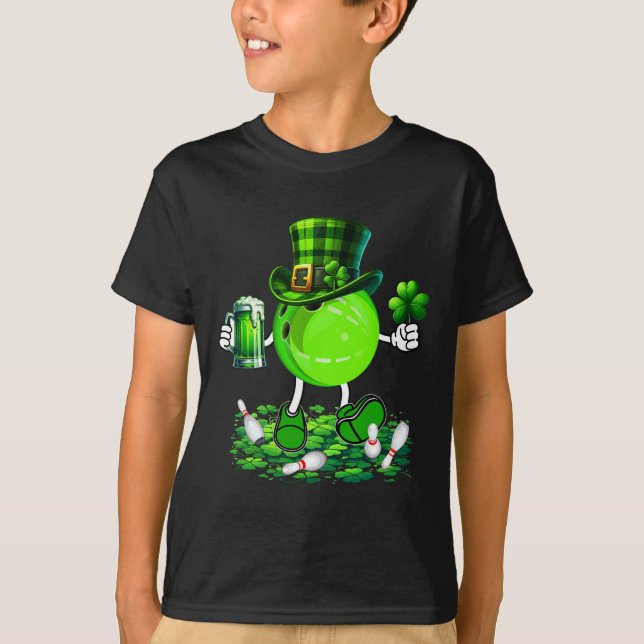 St. Patrick's Day Bowling Drinking Beer Lover Play T-Shirt (Front)