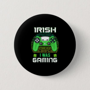 St Patricks Day Boys Kids Gamer Shamrock Irish I W 6 Cm Round Badge