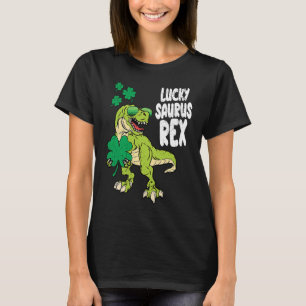 St Patricks Day Boys Kids Toddlers Lucky Saurus Re T-Shirt