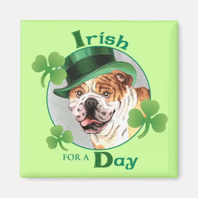 St. Patrick's Day Bulldog Magnet (Front)