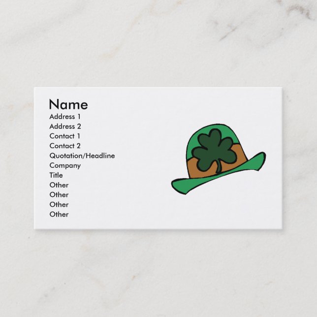 St. Patrick's Day Business Card (Front)