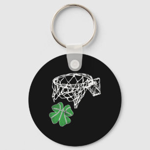 St Patricks Day Bysketbyll Shamrock Men Women Girl Key Ring