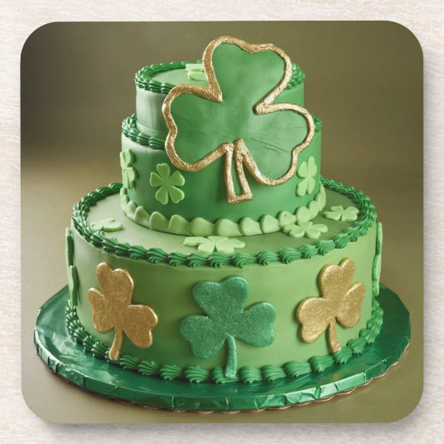 St. Patrick's Day Cake Coaster Set (Front)