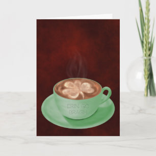 St. Patrick's Day Cappuccino Art Card