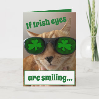 St. Patrick's Day Card featuring a COOL cat
