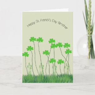 St. Patrick's Day Card for Brother with Shamrocks