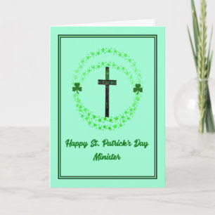 St. Patrick's Day Card for Minister with Cross
