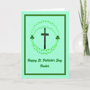 St. Patrick's Day Card for Pastor with Cross