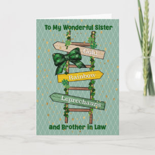 St Patricks Day Card for Sister & Brother in Law