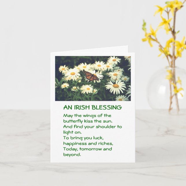 ST. PATRICK'S DAY CARD/IRISH BLESSING/CUSTOMIZABLE CARD (Yellow Flower)