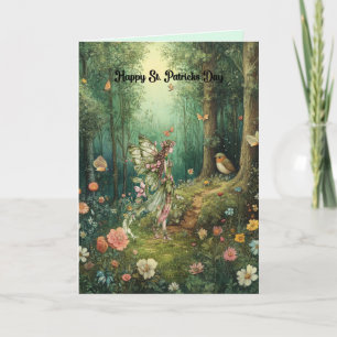 St. Patricks Day Card with Fairy in the Woods