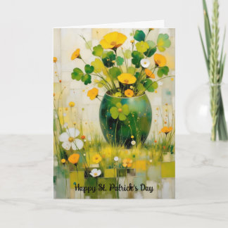 St. Patrick's Day Card with Green Vase