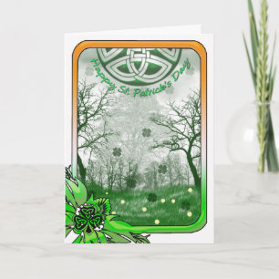 St Patrick's Day Card With Shamrock, Scenery