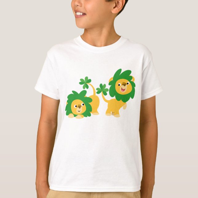 St Patrick's Day Cartoon Lions children T-shirt (Front)