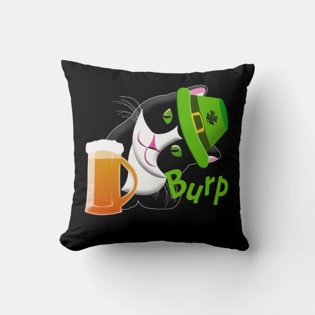 St. Patrick's Day Cat Cushion (Front)