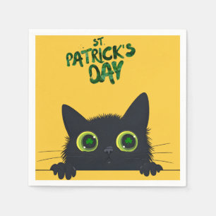 St. Patrick's Day Cat Funny Napkin