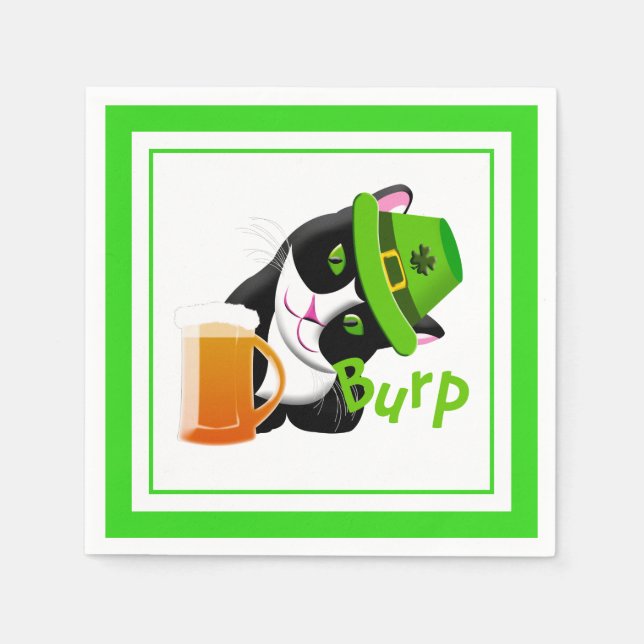 St. Patrick's Day Cat Napkin (Front)