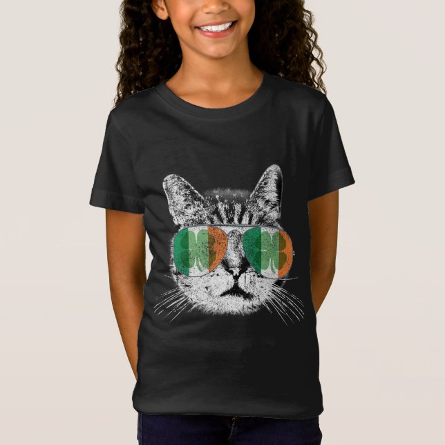 St Patrick's Day Cat Tricks Irish Saint Catty's Sh T-Shirt (Front)