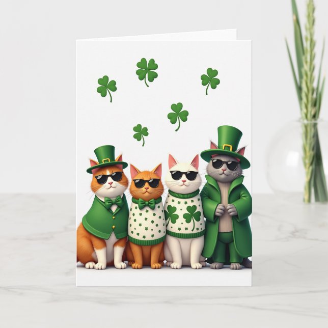 St Patricks Day Cats Card (Front)