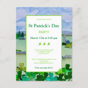 St Patrick's Day Celebration Invitation Postcard