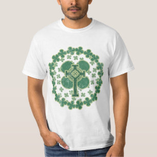 St Patricks Day Celtic Cross Distressed T-Shirt