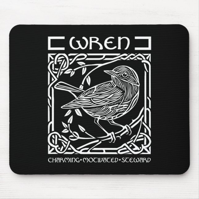 St Patricks Day Celtic Knot Zodiac Wren June 10 -  Mouse Pad (Front)