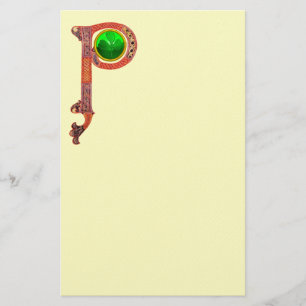 ST PATRICK'S DAY CELTIC P MONOGRAM WITH SHAMROCK STATIONERY