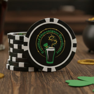 St Patricks Day Certified Shenanigans Luck Poker Chips