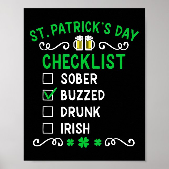 St Patricks Day Checklist 1  Poster (Front)