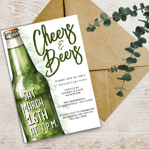 St. Patricks Day Cheers and Beers Green Party Invitation